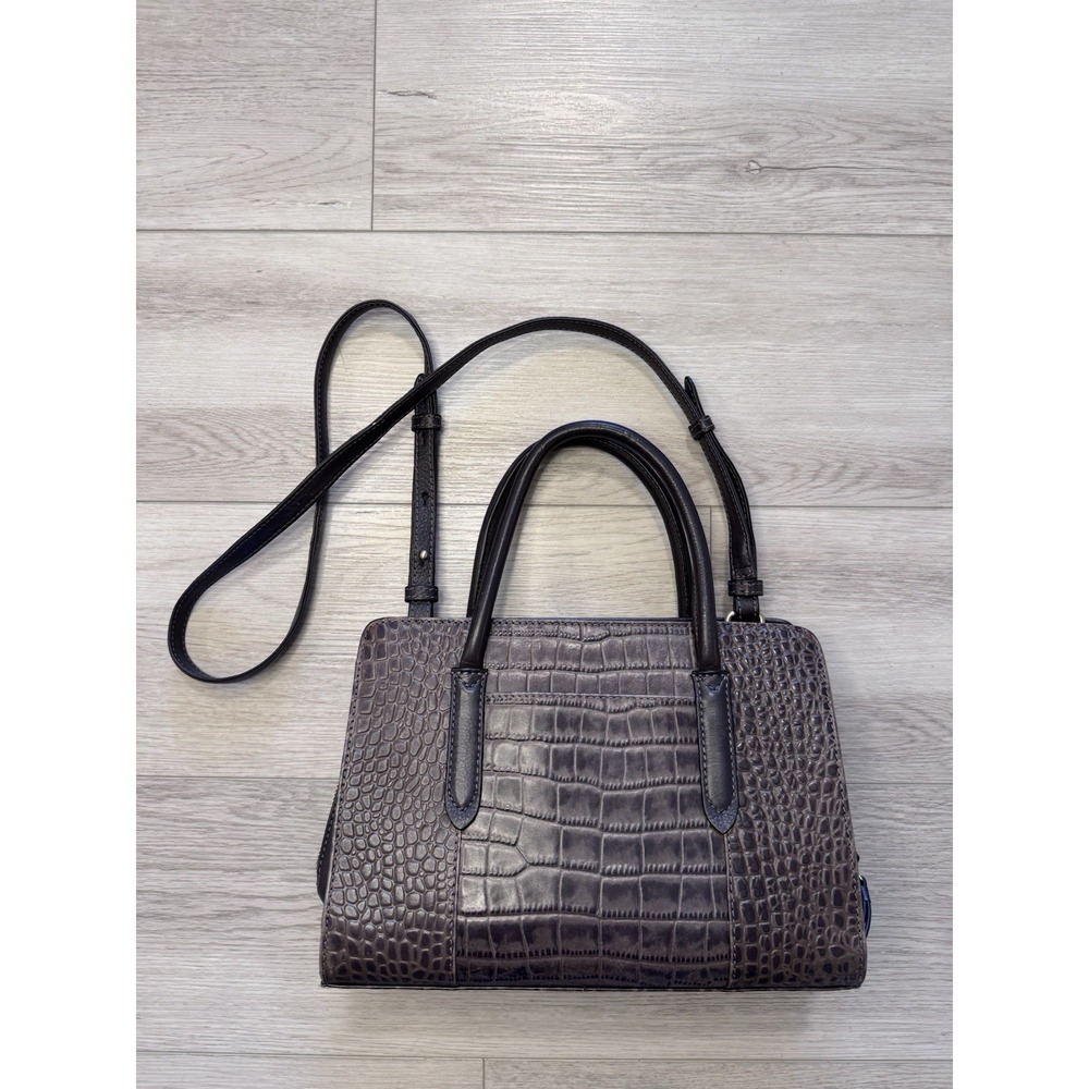 Radley London Liverpool Street Croc Embossed Leather Satchel Bag Brown Handbag